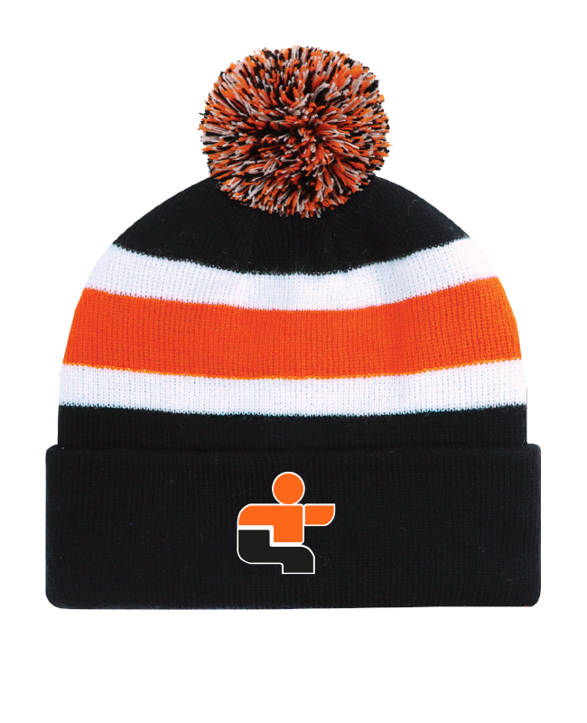 JDQ LAURENTIDES - 9S243M Tuque À Rayure Noir/Orange/Blanc - BR. 13449 (AV)